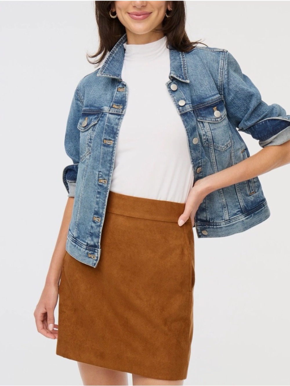 J. Crew Suede-Look Brown Mini Skirt
